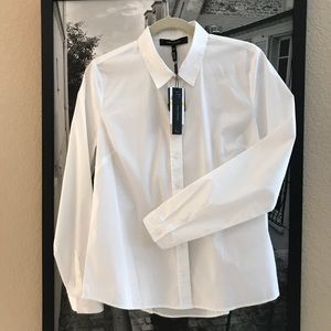 Crisp White Button Down Blouse